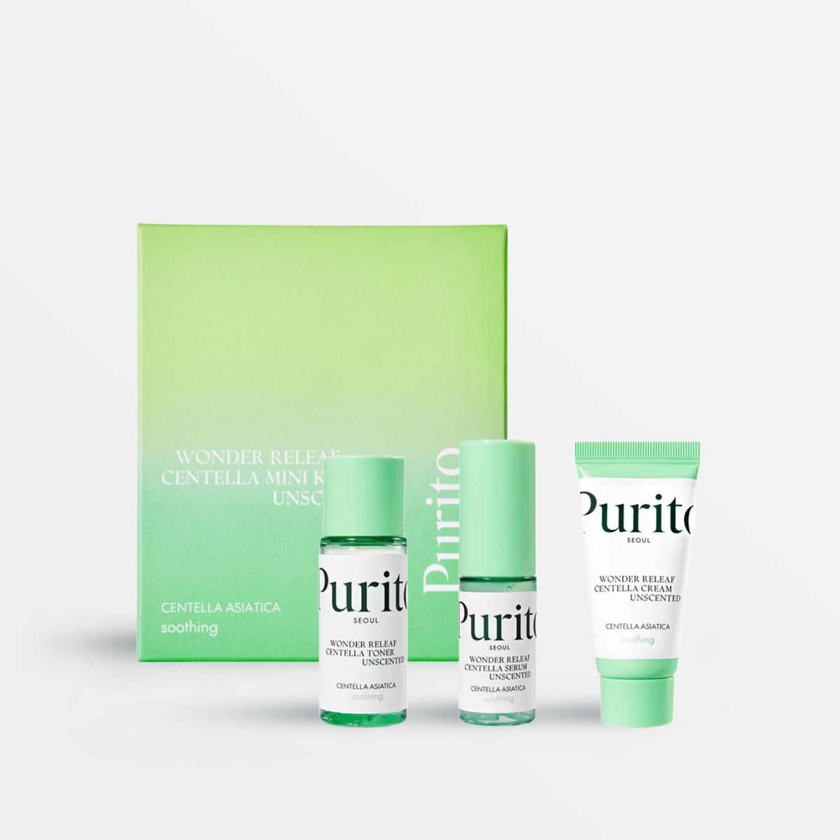 Kit Purito Wonder Releaf Centella Mini Kit Unscented, 3 pièces