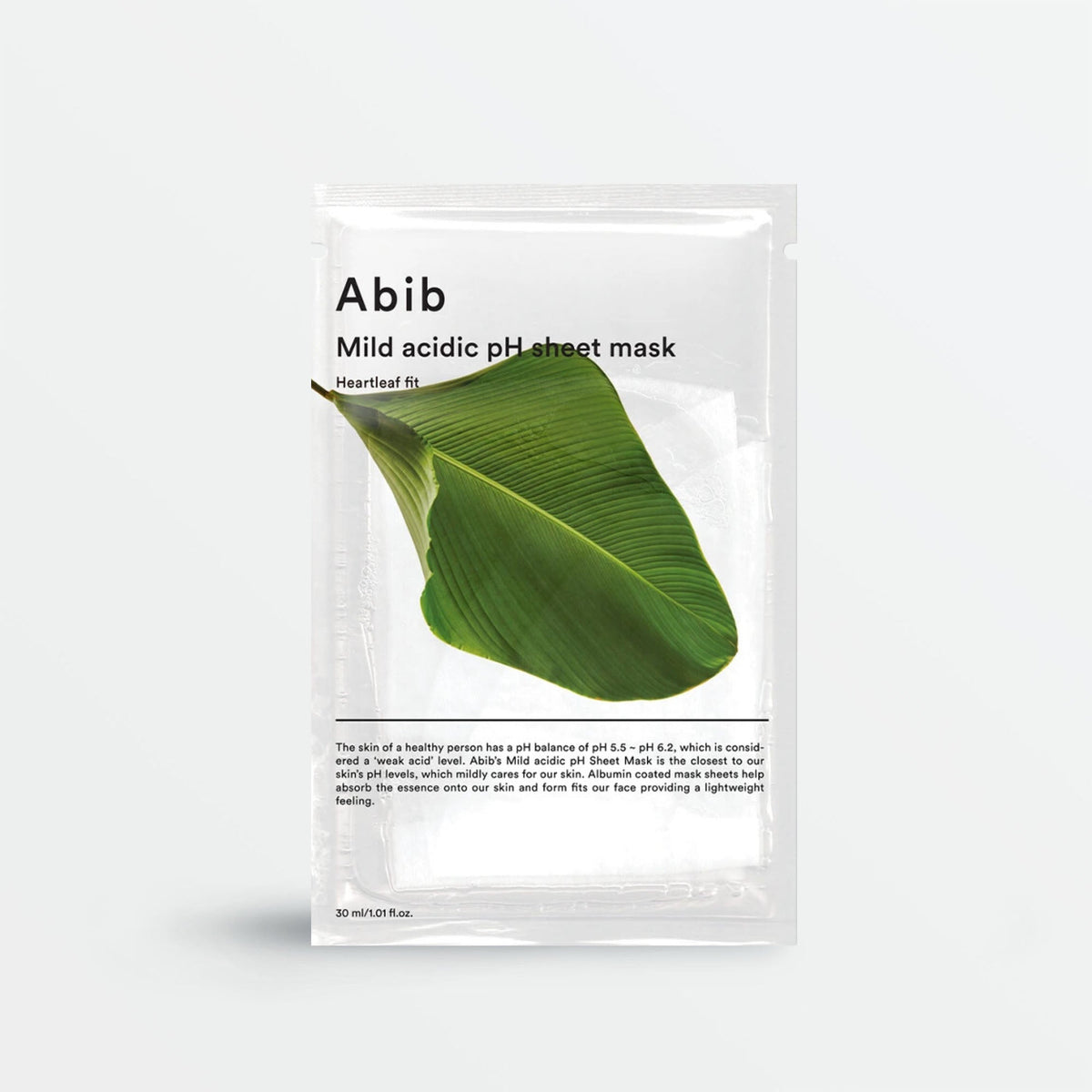 Masque en tissu Abib Mild Acidic pH Sheet Heartleaf Fit, 1 pièce