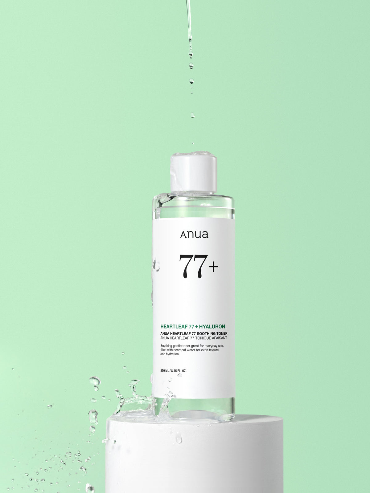 Flacon de lotion transparent entouré d&