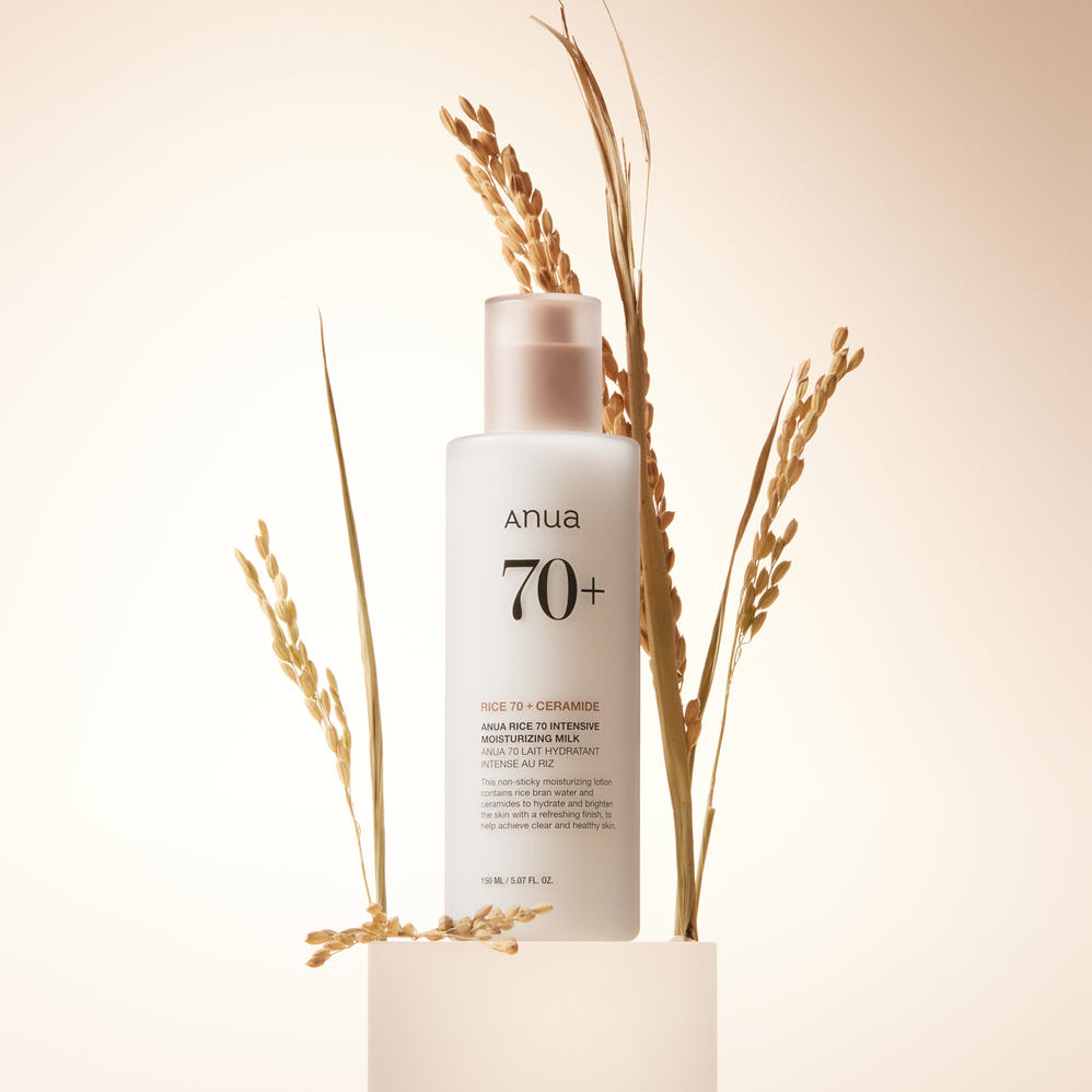 Flacon blanc de lait hydratant entouré d&