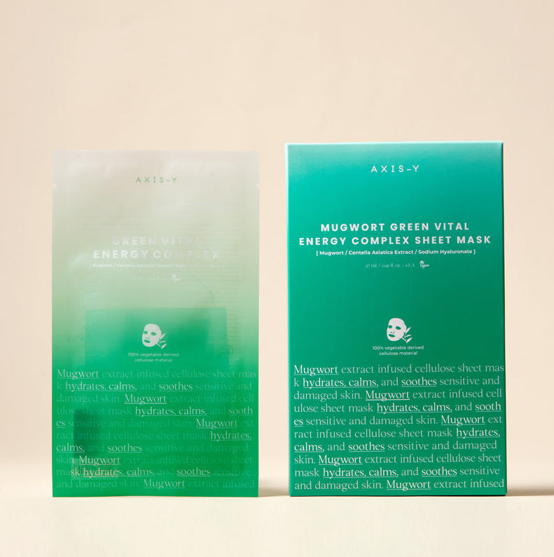 Sachet de masque vert présenté à côté d&