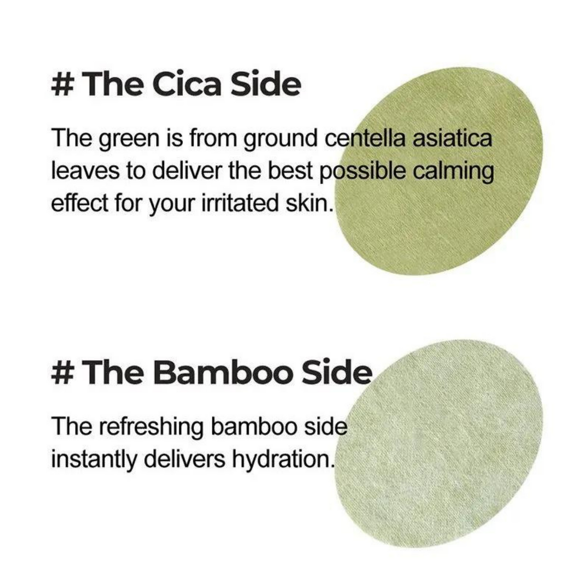 Présentation des deux faces du disque, à la centella et au bambou