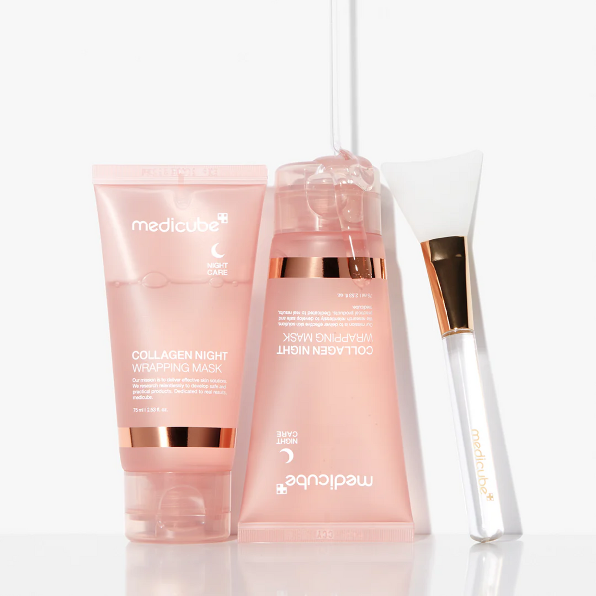 Tubes de masque de nuit avec pinceau et gel transparent