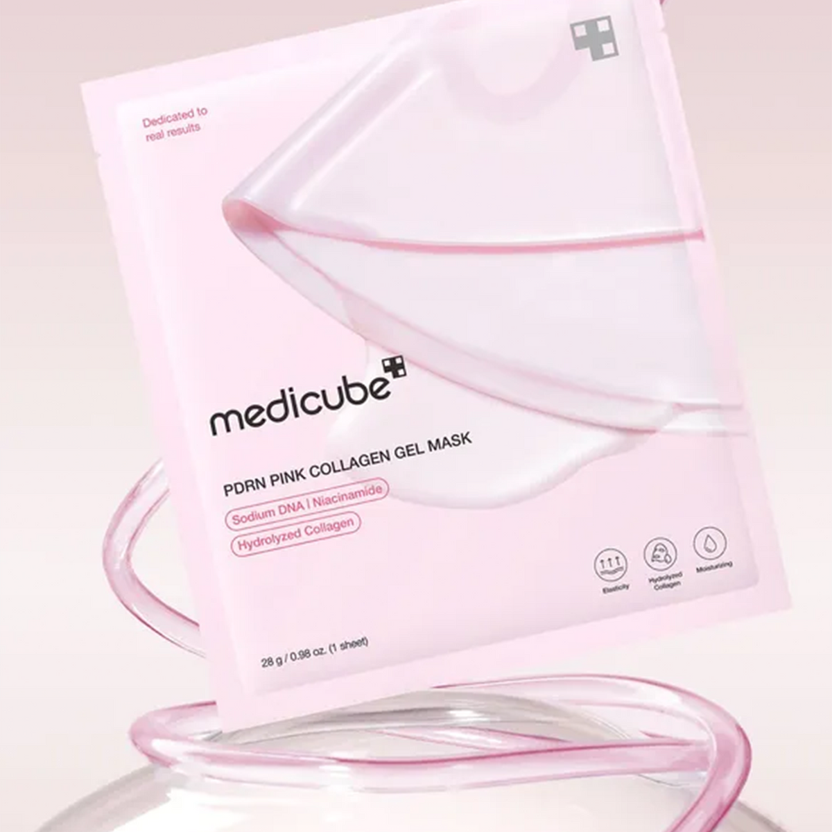 Sachet rose de masque entouré d&