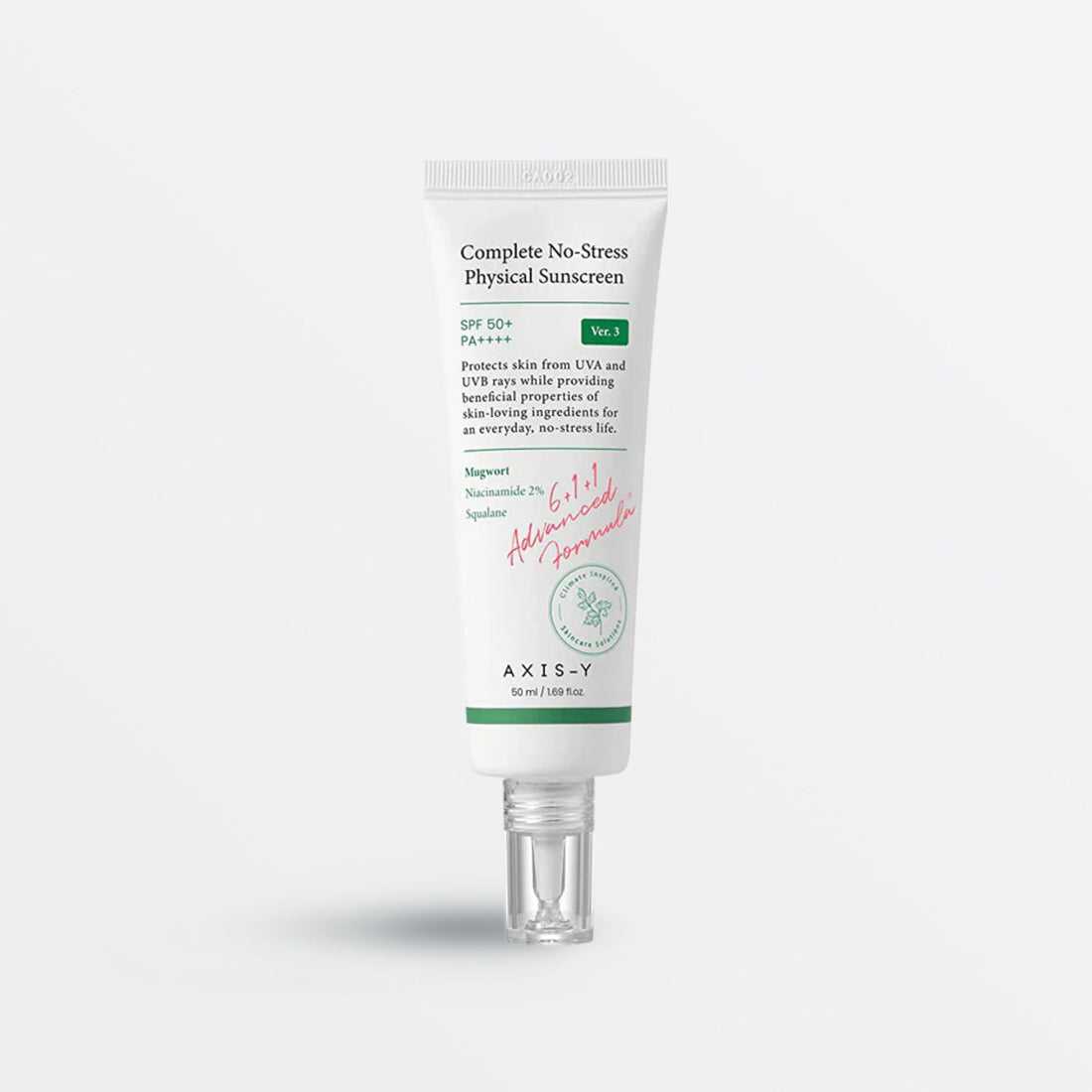 Protection solaire Axis-Y Complete No-Stress Physical Sunscreen SPF50+ PA++++, 50 ml