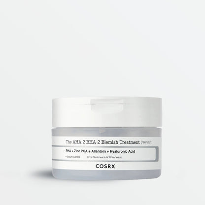 Soin exfoliant sur coton Cosrx The AHA 2 BHA 2 Blemish Treatment, 50 g