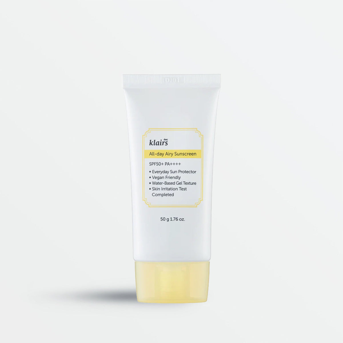 Protection solaire Klairs All-day Airy Sunscreen SPF50+ PA++++, 50 g