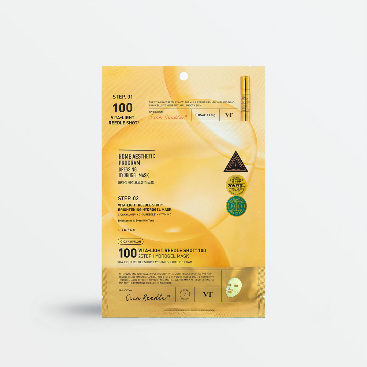 Masque hydrogel en deux étapes VT Cosmetics Vita-Light Reedle Shot 100