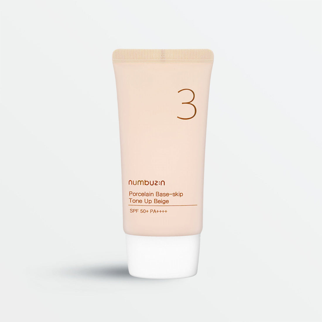 Solaire teinté Numbuzin No.3 Porcelain Base-Skip Tone Up Beige SPF50+ PA++++, 50 ml