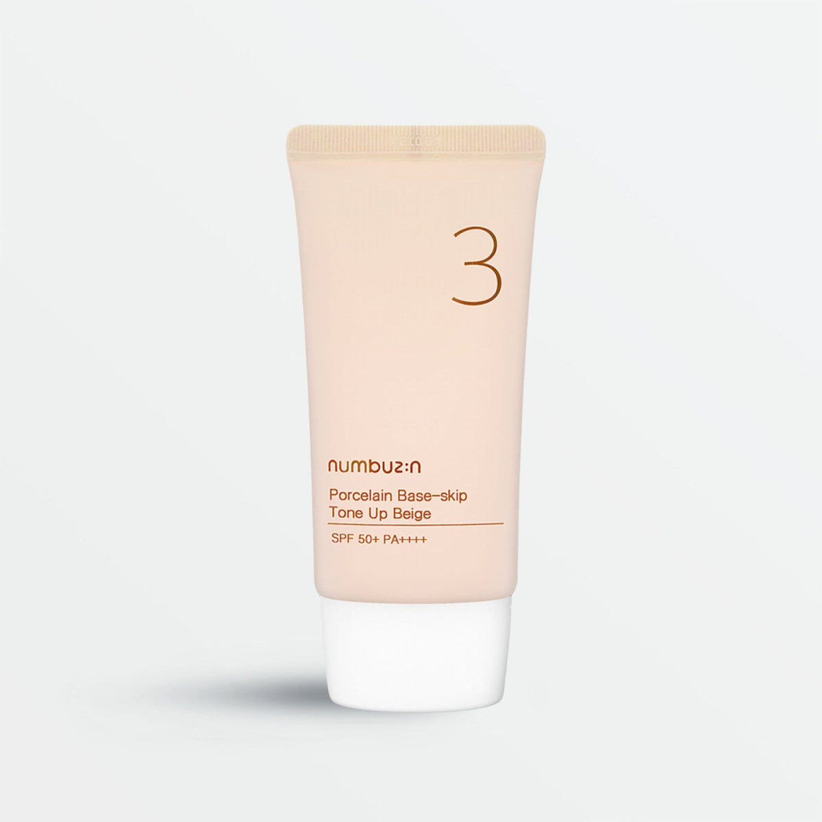 Solaire teinté Numbuzin No.3 Porcelain Base-Skip Tone Up Beige SPF50+ PA++++, 50 ml