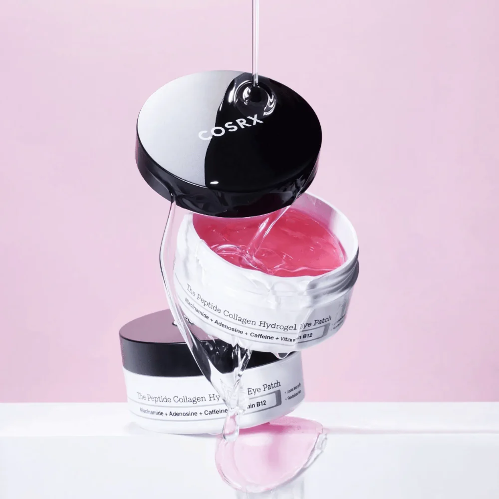 Pot ouvert sur des patchs roses avec de l&