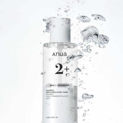 Flacon de lotion transparent entouré de bulles d&