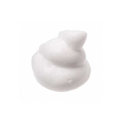 Noisette de mousse blanche dense sur fond clair
