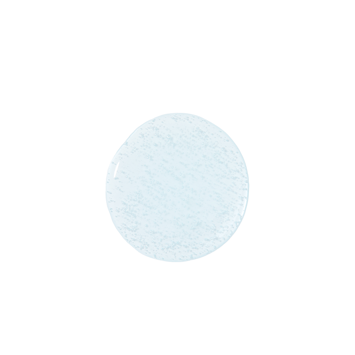 Goutte de gel bleu pâle à fines particules